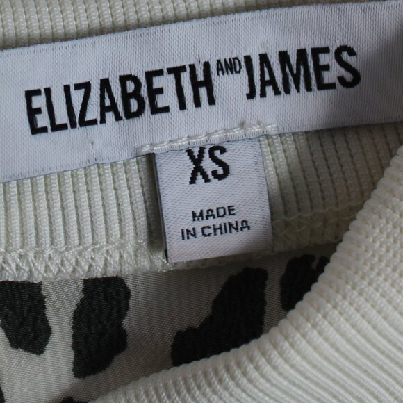 Elizabeth and James Cream Black Leopard Print Asymmetrical Top, Size XS - Picture 5 of 6